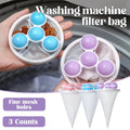 Floating Washing Machine Hair Catcher, Reusable Mesh Lint Filter Bags for Pet Hair, Fur and Laundry Debris, Washer Lint Traps for Top-Load Washers, Blue Pink Purple