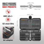 Magnetic Ratcheting Screwdriver Bit Set, 24/42-Piece Multifunctional Repair Tool Kit with T-Handle, Compact Storage Case for Furniture, Bikes & Electronics