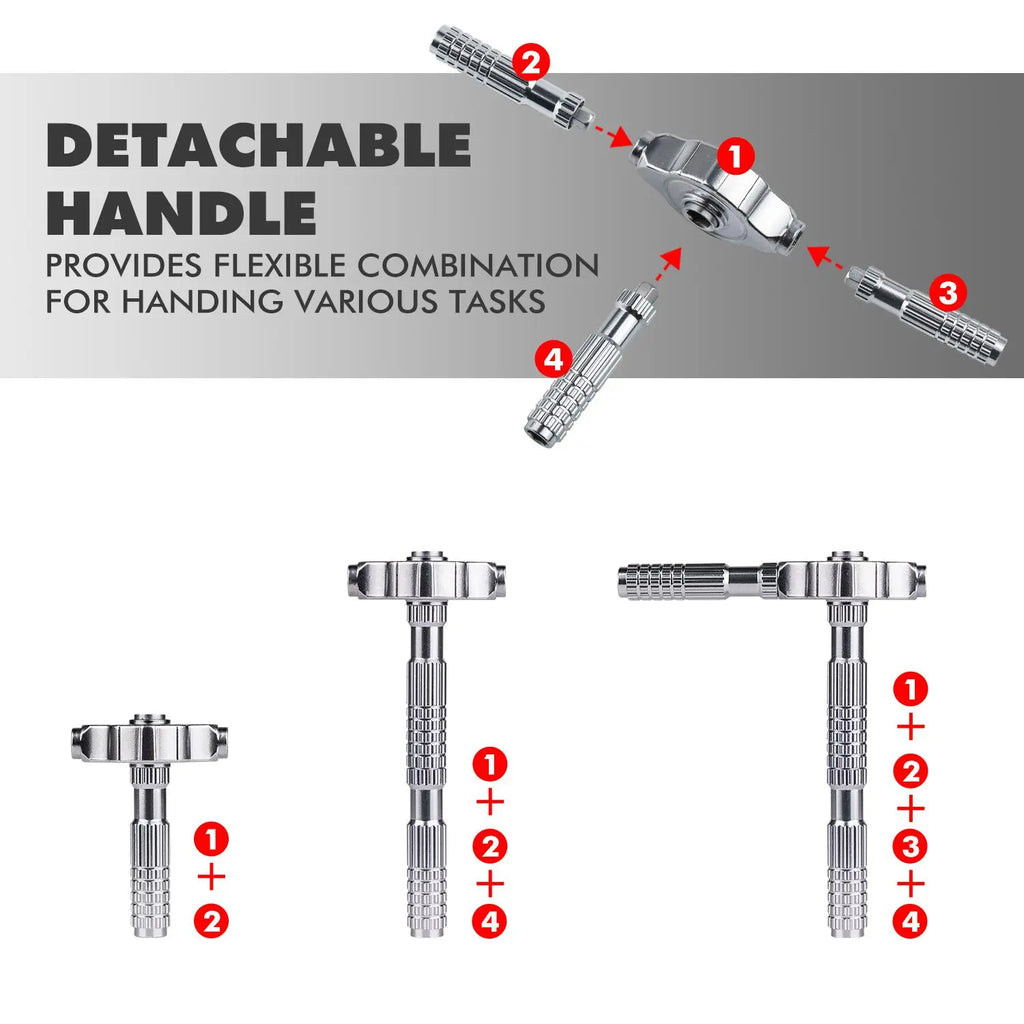 Magnetic Ratcheting Screwdriver Bit Set, 24/42-Piece Multifunctional Repair Tool Kit with T-Handle, Compact Storage Case for Furniture, Bikes & Electronics