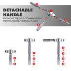 Magnetic Ratcheting Screwdriver Bit Set, 24/42-Piece Multifunctional Repair Tool Kit with T-Handle, Compact Storage Case for Furniture, Bikes & Electronics