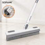 SOPAMI 360° Rotating Floor Scrub Brush with Adjustable Long Handle, Heavy-Duty Cleaning Brush for Tile, Bathroom, Kitchen and Hard Floors