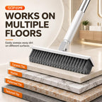SOPAMI 360° Rotating Floor Scrub Brush with Adjustable Long Handle, Heavy-Duty Cleaning Brush for Tile, Bathroom, Kitchen and Hard Floors