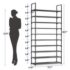 10-Tier Shoe Rack Organizer – Freestanding Shoe Storage Shelf with Side Handles for Entryway & Closet