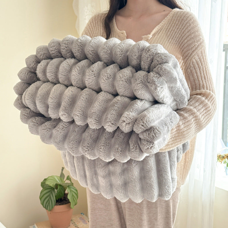 Ultra-Soft Striped Fleece Throw Blanket