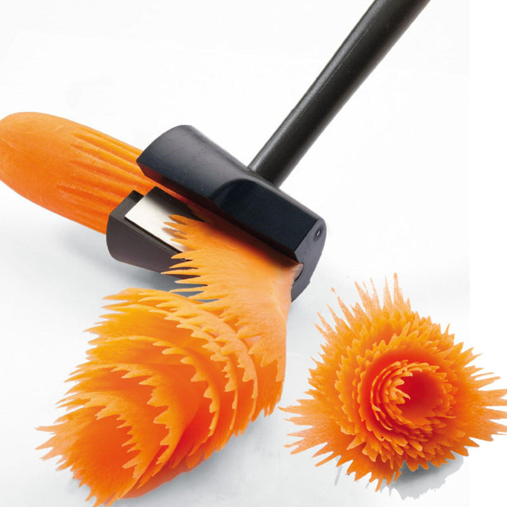 Rotating Vegetable Flower Cutter & Fruit Carving Tool for Salad Garnishes and Food Decoration