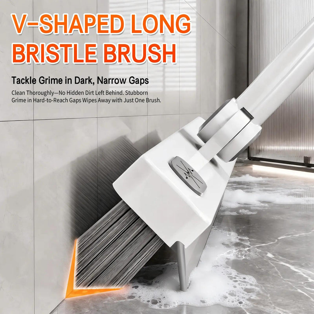 SOPAMI 360° Rotating Floor Scrub Brush with Adjustable Long Handle, Heavy-Duty Cleaning Brush for Tile, Bathroom, Kitchen and Hard Floors