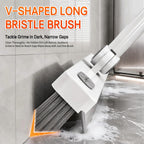 SOPAMI 360° Rotating Floor Scrub Brush with Adjustable Long Handle, Heavy-Duty Cleaning Brush for Tile, Bathroom, Kitchen and Hard Floors