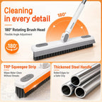 SOPAMI 360° Rotating Floor Scrub Brush with Adjustable Long Handle, Heavy-Duty Cleaning Brush for Tile, Bathroom, Kitchen and Hard Floors
