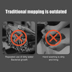 Spin Mop and Bucket Set with Separate Clean & Dirty Water Tanks, 360° Rotating Microfiber Mop, Adjustable Stainless Steel Handle, Wet & Dry Floor Cleaning