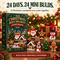 24-Day Christmas Building Block Advent Calendar | 24 Mini Christmas Ornaments | DIY Hanging Decorations for Christmas Trees, Wreaths and Holiday Displays