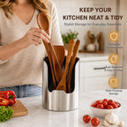 Stainless Steel Kitchen Utensil Organizer – Multi-Purpose Pot Lid & Cutting Board Rack