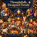 24-Day Nativity Advent Calendar Building Set – Daily Christmas Countdown with Complete Bethlehem Scene