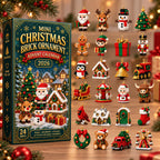 24-Day Christmas Building Block Advent Calendar | 24 Mini Christmas Ornaments | DIY Hanging Decorations for Christmas Trees, Wreaths and Holiday Displays