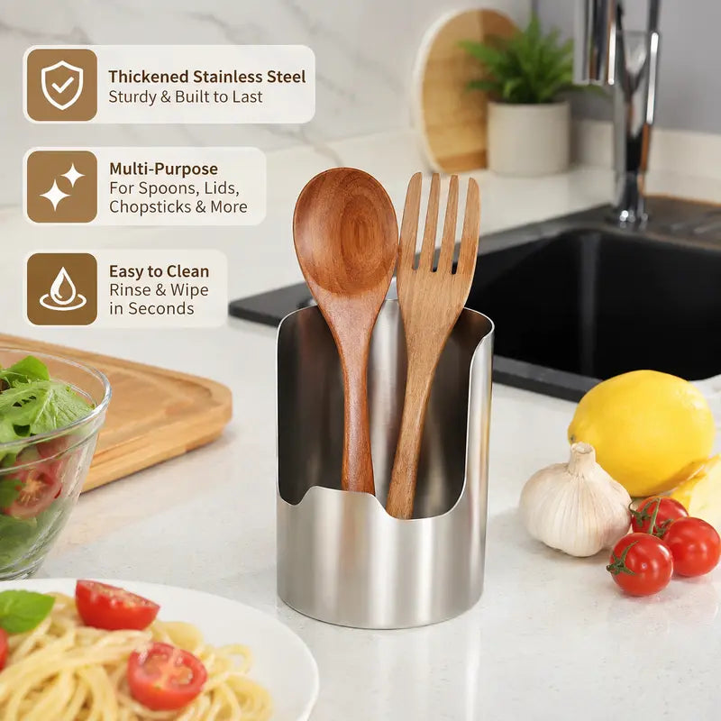 Stainless Steel Kitchen Utensil Organizer – Multi-Purpose Pot Lid & Cutting Board Rack