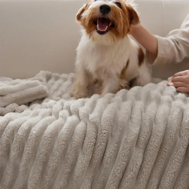 Ultra-Soft Striped Fleece Throw Blanket