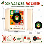 Magnetic Mini NFC Music Player with 9 Vinyl-Style Discs — Add Your Own Songs