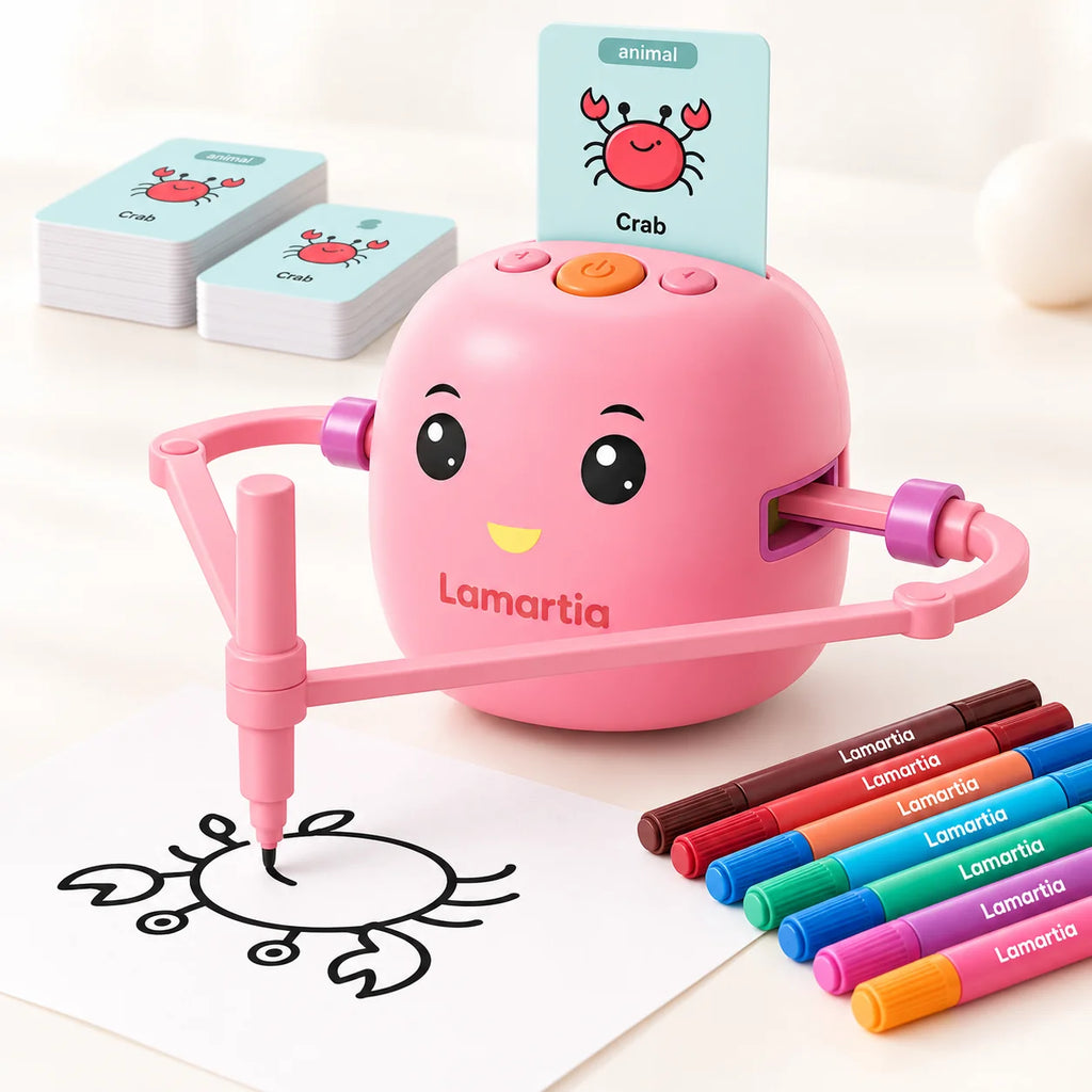 LamaBot Drawing Robot for Kids – Voice-Guided Full Pack with 100 Picture Cards